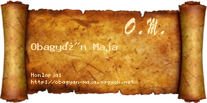 Obagyán Maja névjegykártya